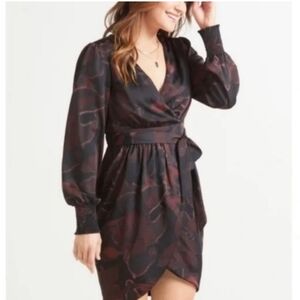 Elegant Black and Red Wrap Dress